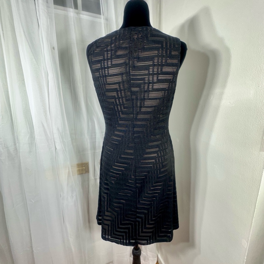 American Living Black Sheer Chevron Dress - Picture 5 of 6